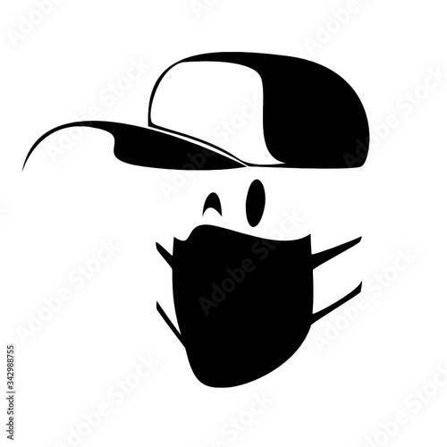 Kopf mit Schutzmaske