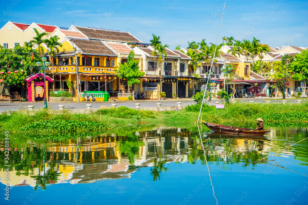 View of Hoi An ancient town, UNESCO world heritage, at Quang Nam province. Vietnam. Hoi An is one of the most popular destinations in Vietnam
