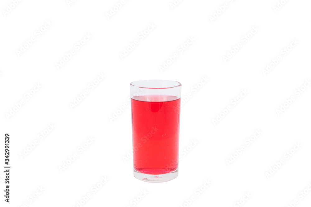 Glass of red frute juice with white background. Glass of red frute juice with white background.