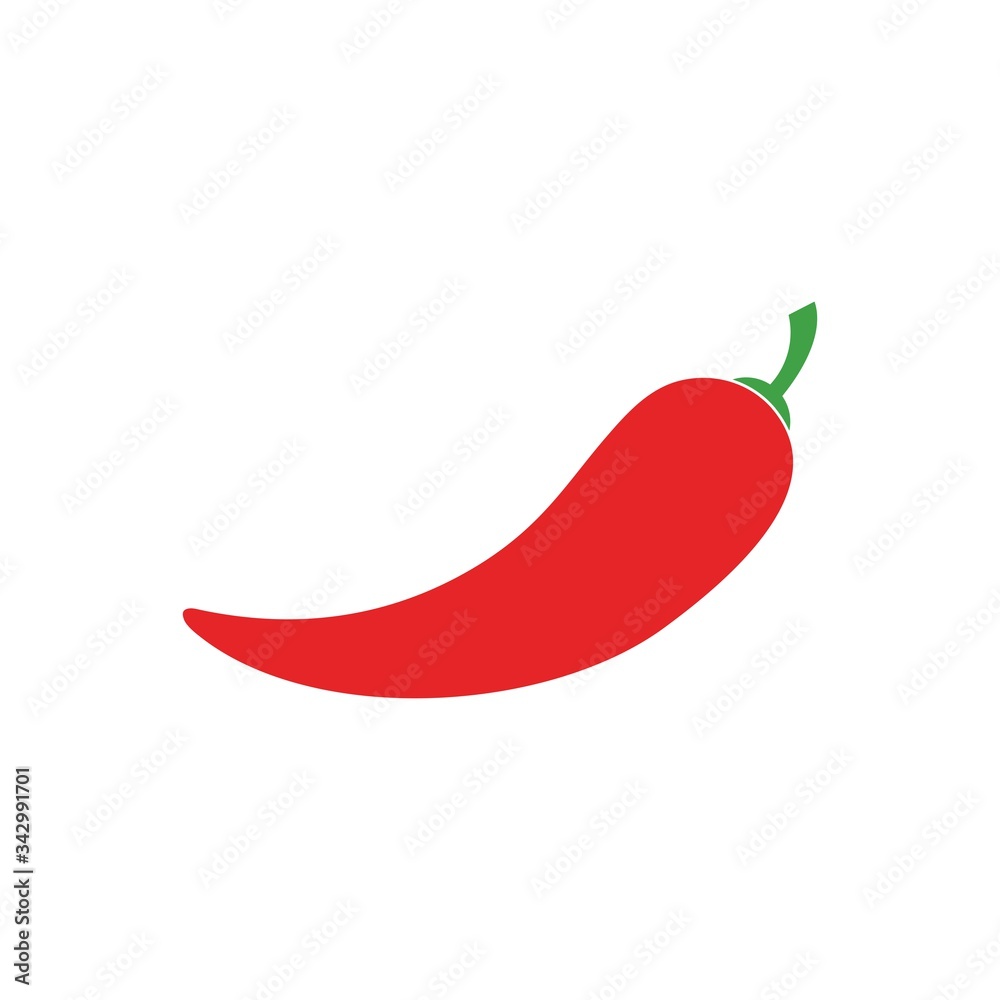 Hot chili pepper vector illustration, isolated on white background. Red hot chili design vector. Hot chili pepper vector illustration, isolated on white background. Red hot chili design vector.