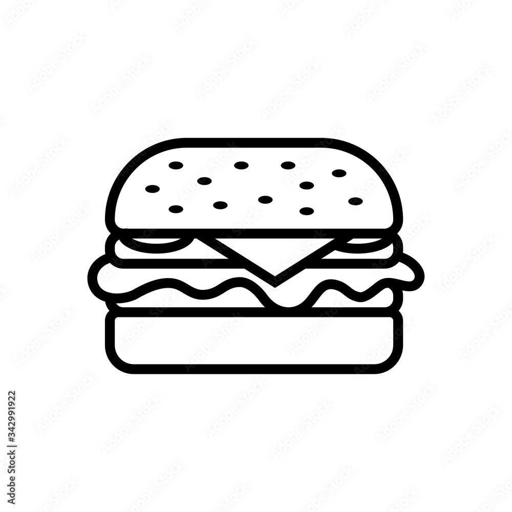 hamburger - fast food icon vector design template hamburger - fast food icon vector design template