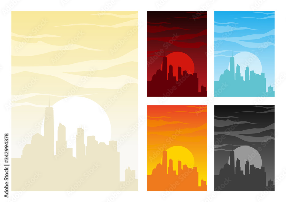 city skyline vector background illustration