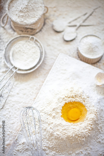 Flour and Dough on the table