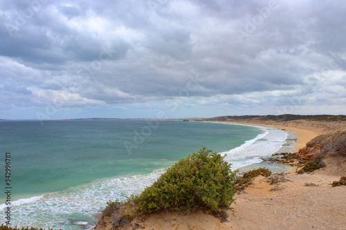 beach and sea in coffin bay, south australia