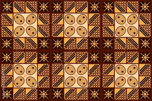 Indonesian batik motifs with very distinctive patterns, 