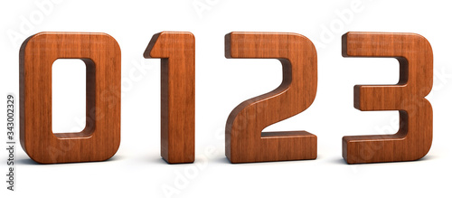 Fototapeta Naklejka Na Ścianę i Meble -  wood Number 1, 2, 3, 3d wooden font isolated on white background