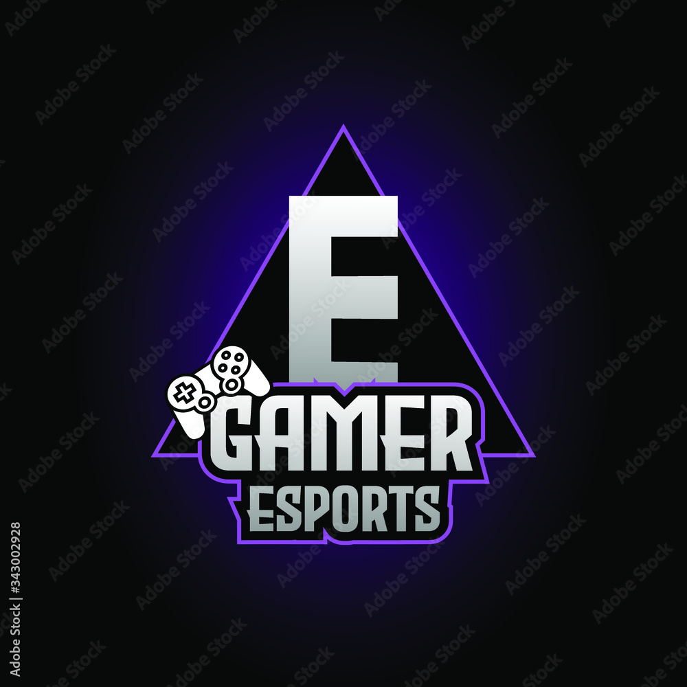 Fototapeta premium Letter E Game Logo Esport Gaming