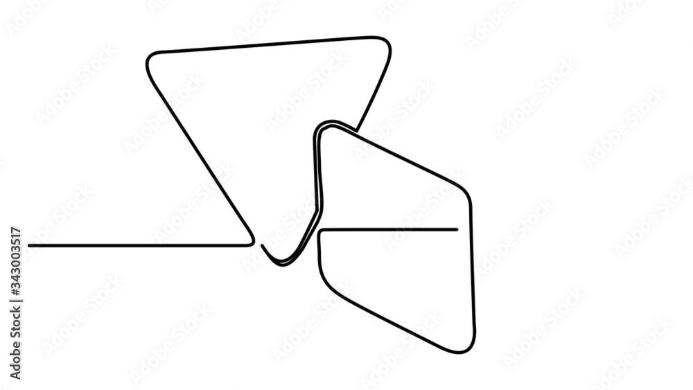 one continuous line drawing double triangle one continuous line drawing double triangle