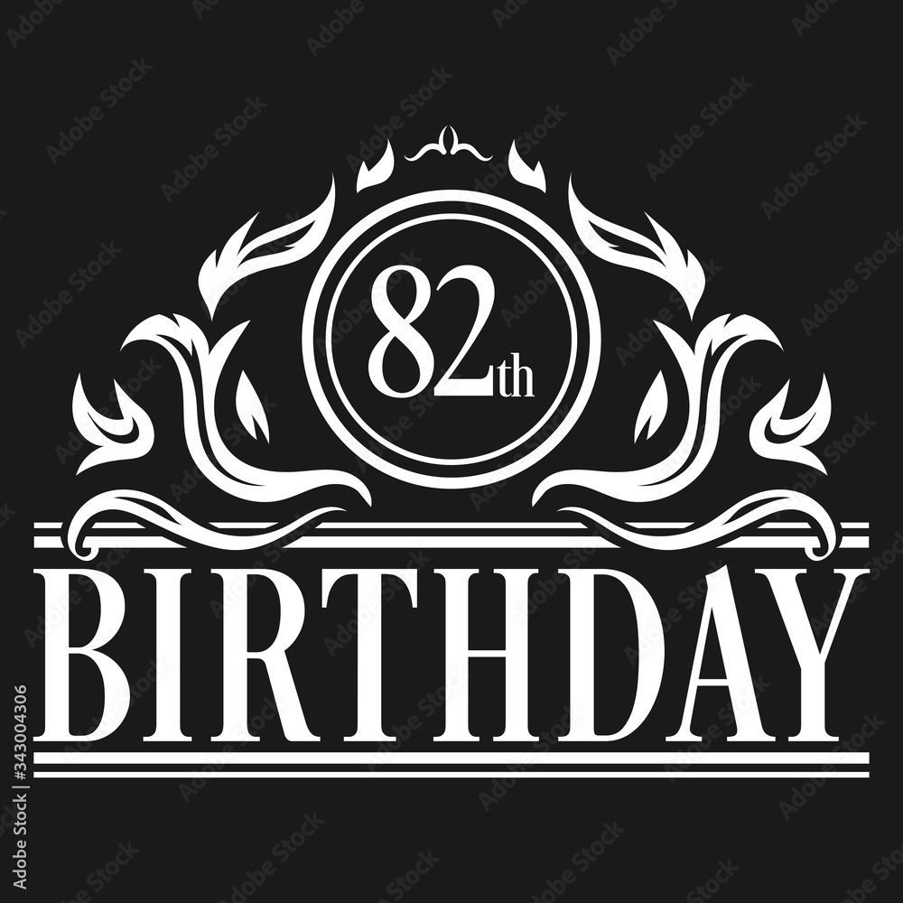 Luxury 82nd Birthday Logo illustration vector Luxury 82nd Birthday Logo illustration vector