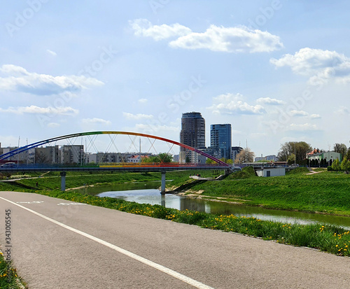 park in Rzeszow, bridge over Wislok
