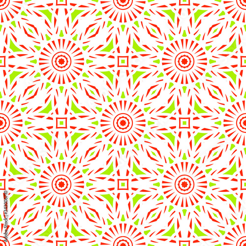 Seamless texture with arabic geometric ornament. Vector asian mosaic pattern with alternating decorative elements.