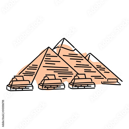 Pyramid of Giza Color Vector. Isolated on White background