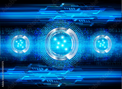 Blue cyber circuit future technology concept background