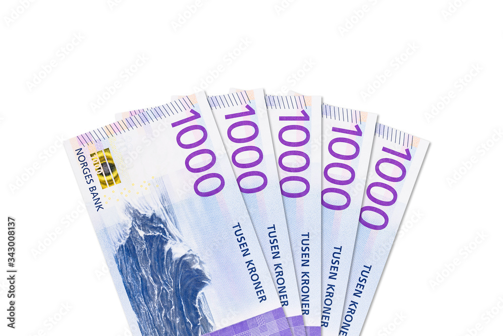some new 1000 norwegian krone banknotes with copy space some new 1000 norwegian krone banknotes with copy space