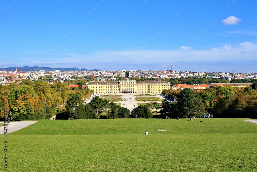 Cityscape of Vienna over the Schonbrunn Palace