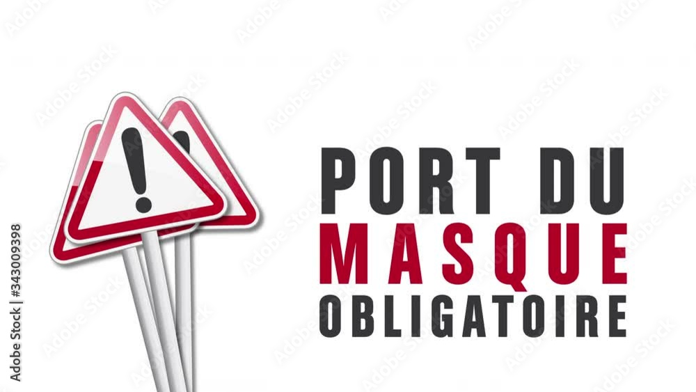 port du masque obligatoire- vecteur animation