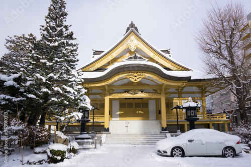 Jodoshu Shinzenko Temple - Ancient Temple built in 1884 in Susukino City, Hokkaido © eltonmaxim
