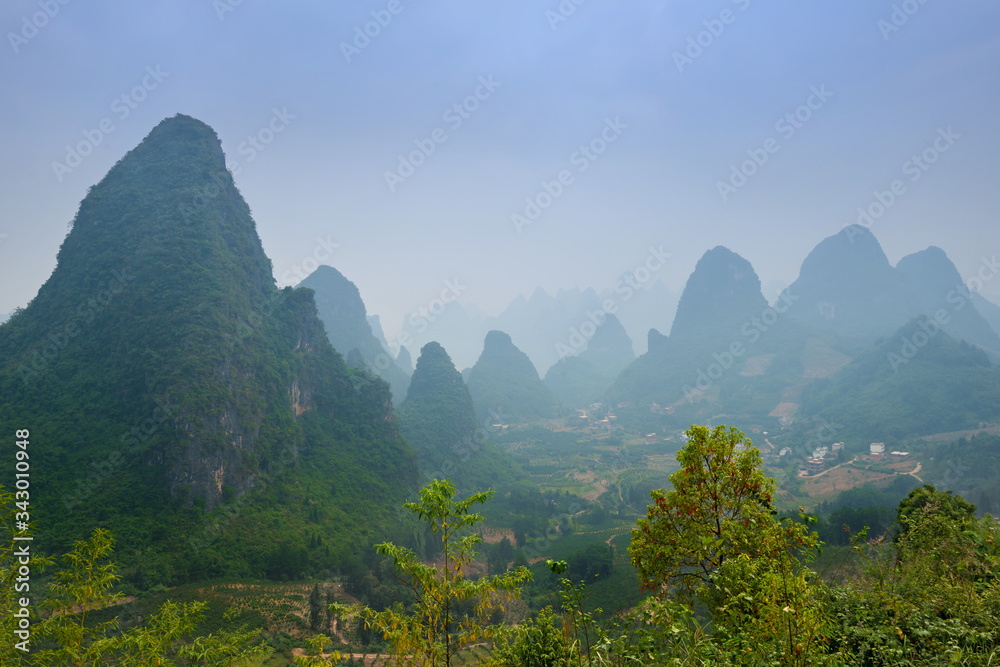 Beautiful karst mountain landscape of China