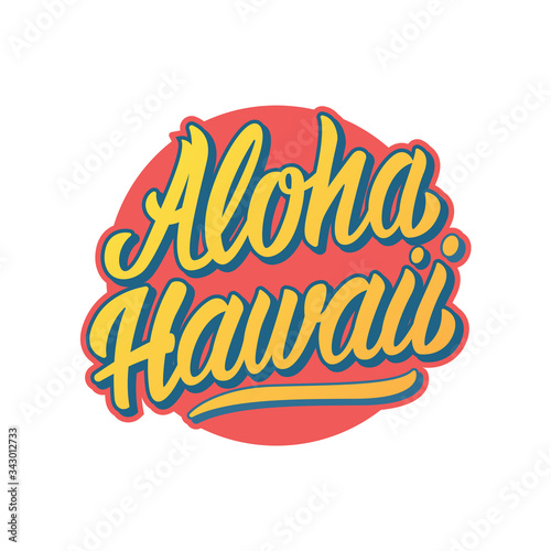Aloha Hawaii concept tee print design. Typography t-shirt design