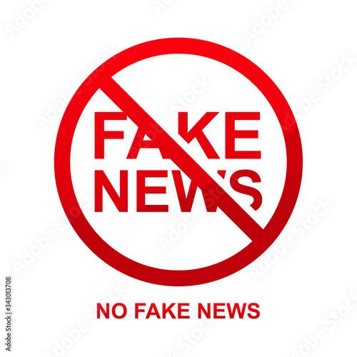 No fake news sign isolated on white background vector illustration.