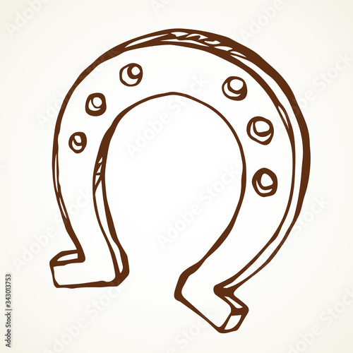 Iron horseshoe. Vector drawing icon