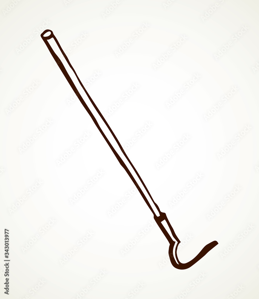 Old fire iron poker. Vector drawing Old fire iron poker. Vector drawing