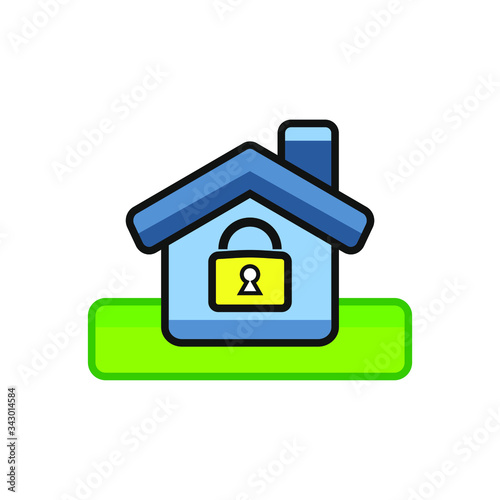 Logo Lock Home, Home Secure, Lockdown, Icon Vector