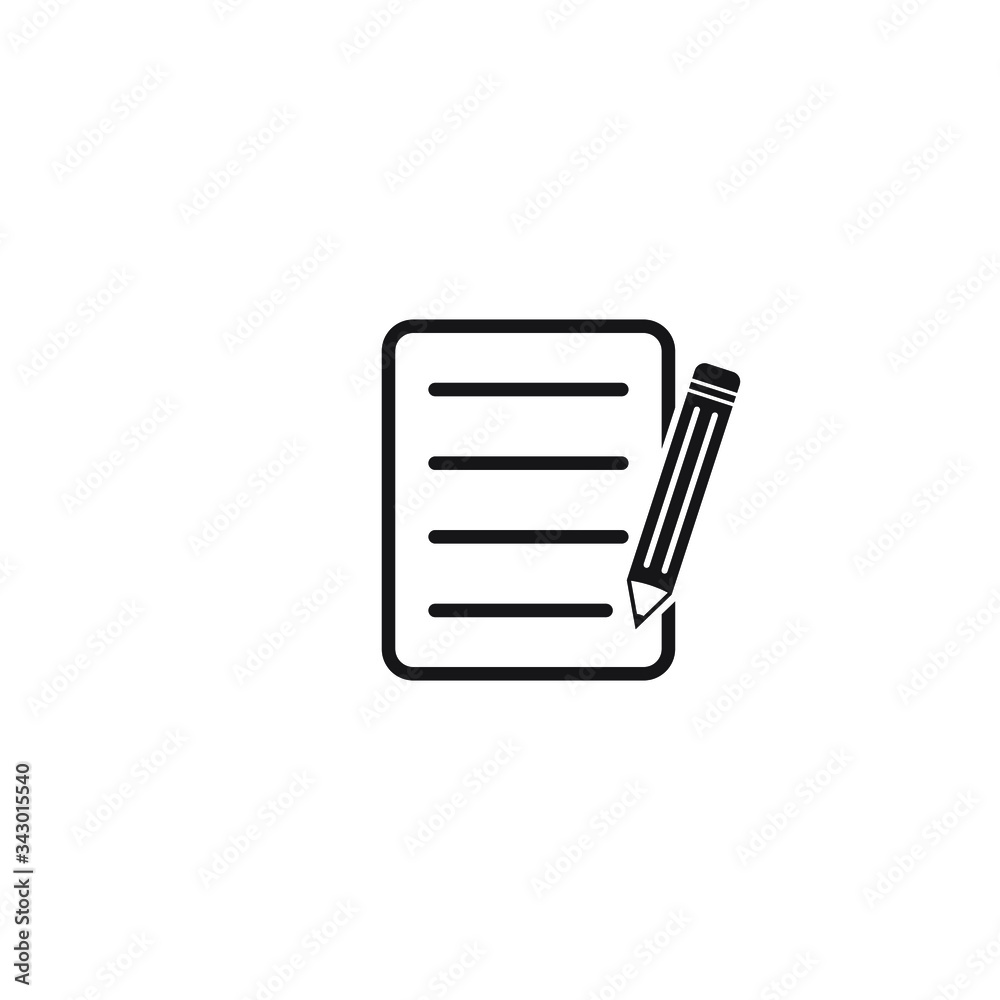 Pencil with paper icon, Contract vector icon Pencil with paper icon, Contract vector icon