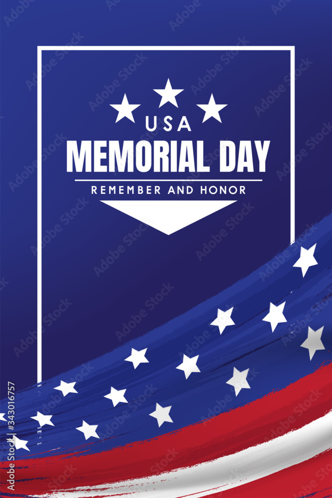 flag USA background design for memorial day background. vector illustration - obrazy, fototapety, plakaty 