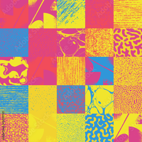 Grunge Revival Pattern Artwork Design Composition