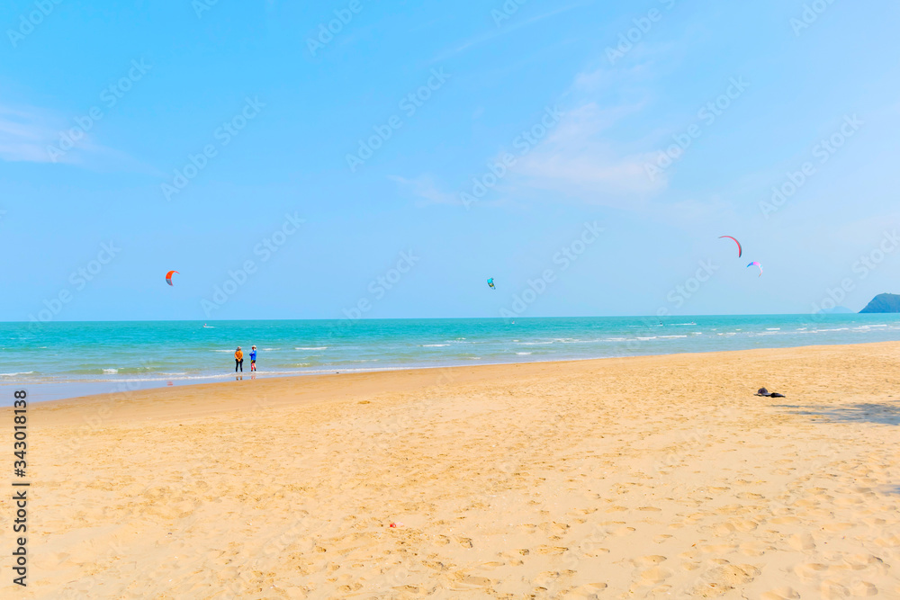 Kite surfing festival at Pranburi beach Pranburi Thailand March 13, 2016