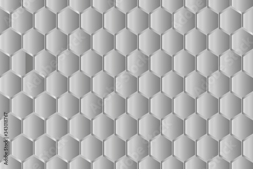 Background gray metal gradient, honeycomb, hexagon, abstraction, Honeycomb random Grid background or Hexagonal cell texture in color black or dark with gradient color.