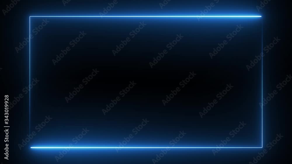 Neon lines with changing colors - abstract movement as a rectangle in a seamless loop
