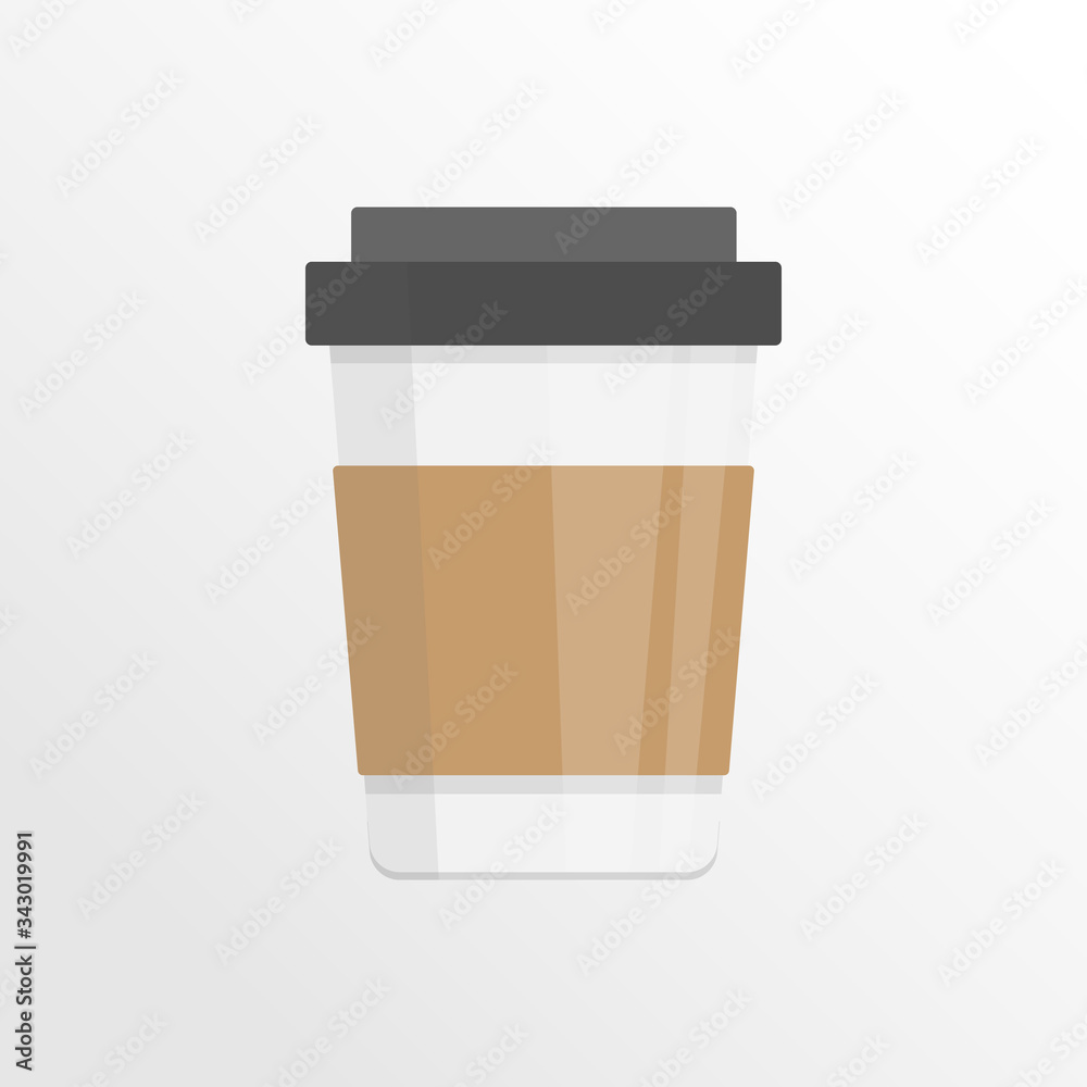 Coffee cup icon Vector illustration flat design with long shadow. Coffee cup icon Vector illustration flat design with long shadow.