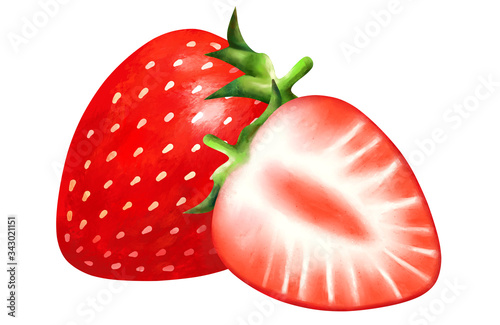 イラスト素材 苺 イチゴ Strawberry 断面 Stock Illustration Adobe Stock