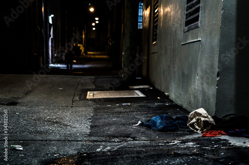 Wallpaper Mural Empty syringes and garbage in an alley in the downtown east side of Vancouver which is plagued by drug addcition and homelessness. Torontodigital.ca