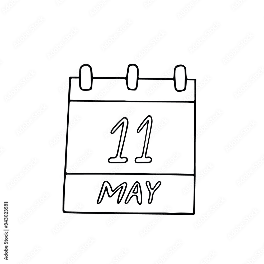 calendar hand drawn in doodle style. May 11. Eat What You Want Day, date. icon, sticker, element calendar hand drawn in doodle style. May 11. Eat What You Want Day, date. icon, sticker, element