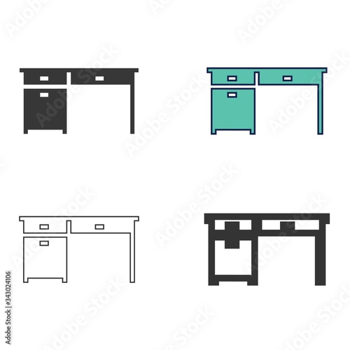 office desk icon vector illustration design