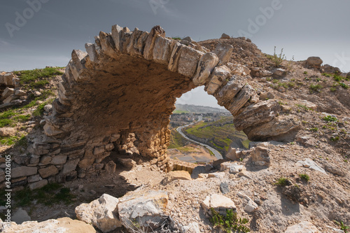 stone arch in  Kerak Castle,  crusader castle in Kerak (Al Karak) in Jordan © Lana Kray