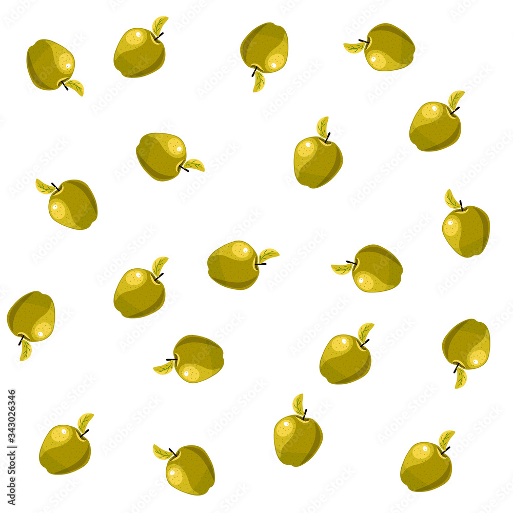 pattern juicy yellow ripe beautiful Apple on a white background pattern juicy yellow ripe beautiful Apple on a white background