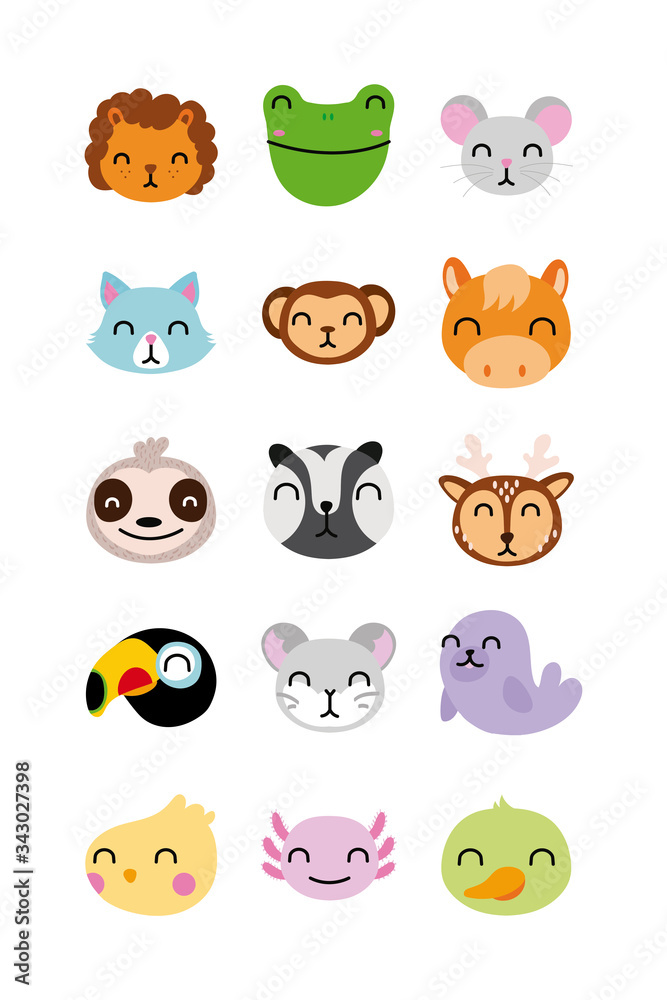 bundle of cute animals characters