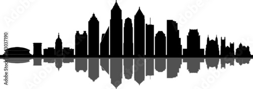 ATLANTA GEORGIA City Skyline Silhouette Cityscape Vector