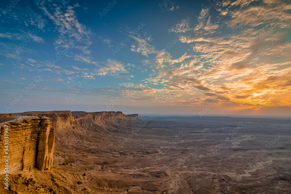 Edge of the World, a natural landmark and popular tourist destination near Riyadh -Saudi Arabia. Edge of the World, a natural landmark and popular tourist destination near Riyadh -Saudi Arabia.