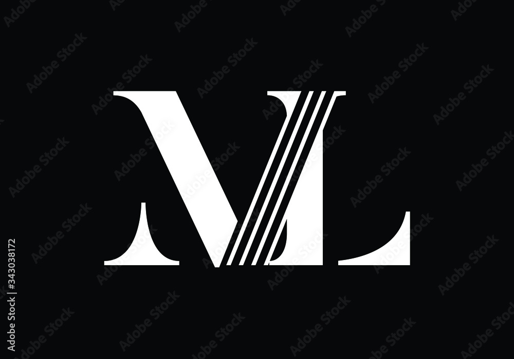 Initial Monogram Letter M L Logo Design Vector Template. ML Letter Logo ...