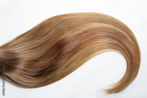 natural brown hair on a white background