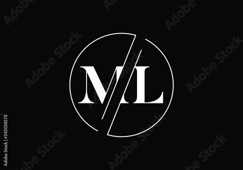 Schilderij op canvas Initial Monogram Letter M L Logo Design Vector Template