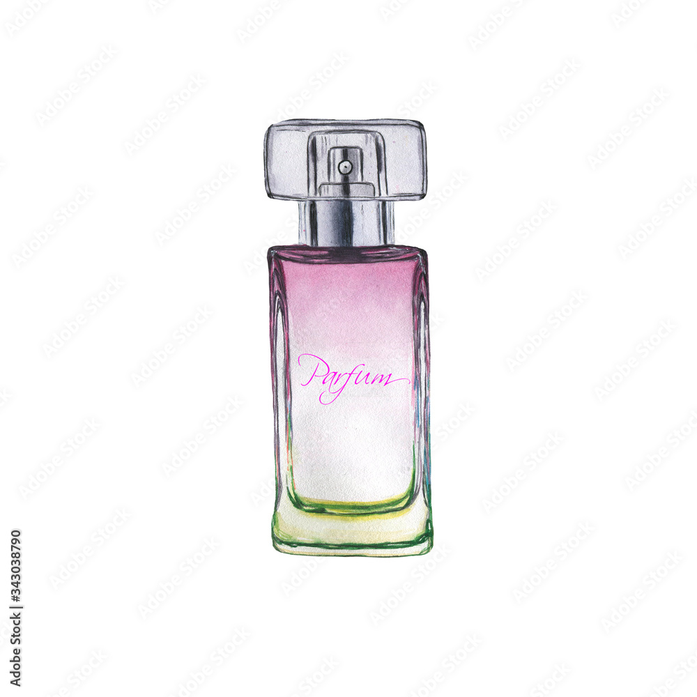 Beauty colorfull aroma bottle white background Beauty colorfull aroma bottle white background