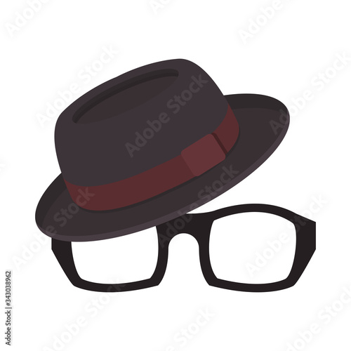 eyeglasses and hat accessories icons