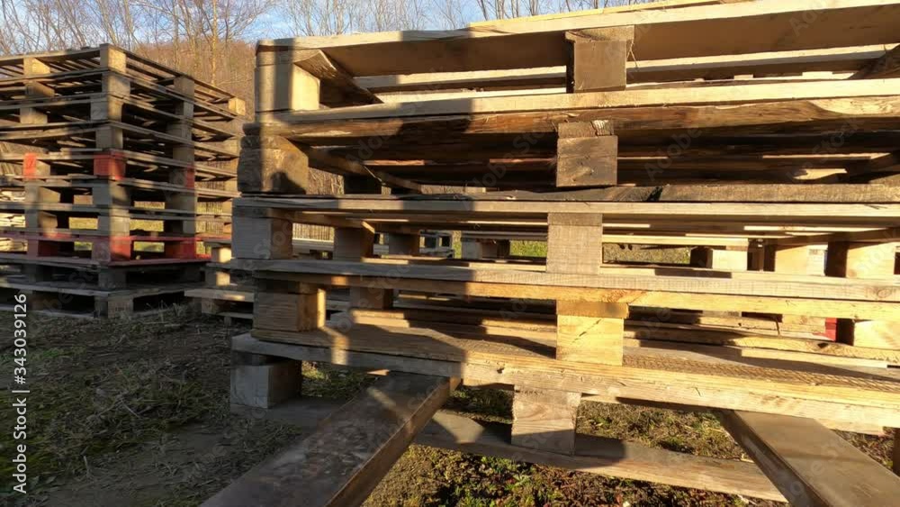 Forklift turning with stack of pallets Forklift turning with stack of pallets