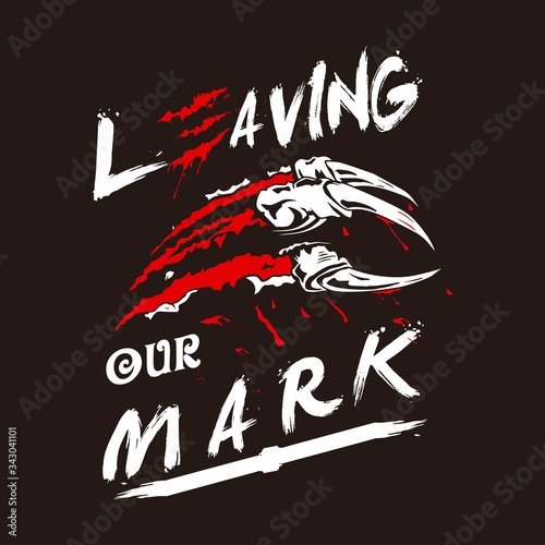 The Bad ass claw and Blood Illustration